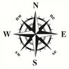 Navigation Compass Style Graphics Decal Sticker For Car RV Body Side Hood Black