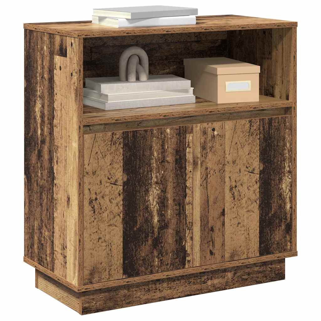 LED Sideboard in Rustic Wood Look 71 x 34.5 x 75 cm Engineered Wood