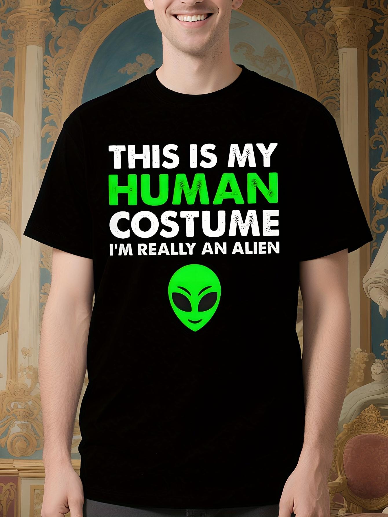 Funny Alien Costume Saying Tshirt for Men - This Is My Hu... XXL