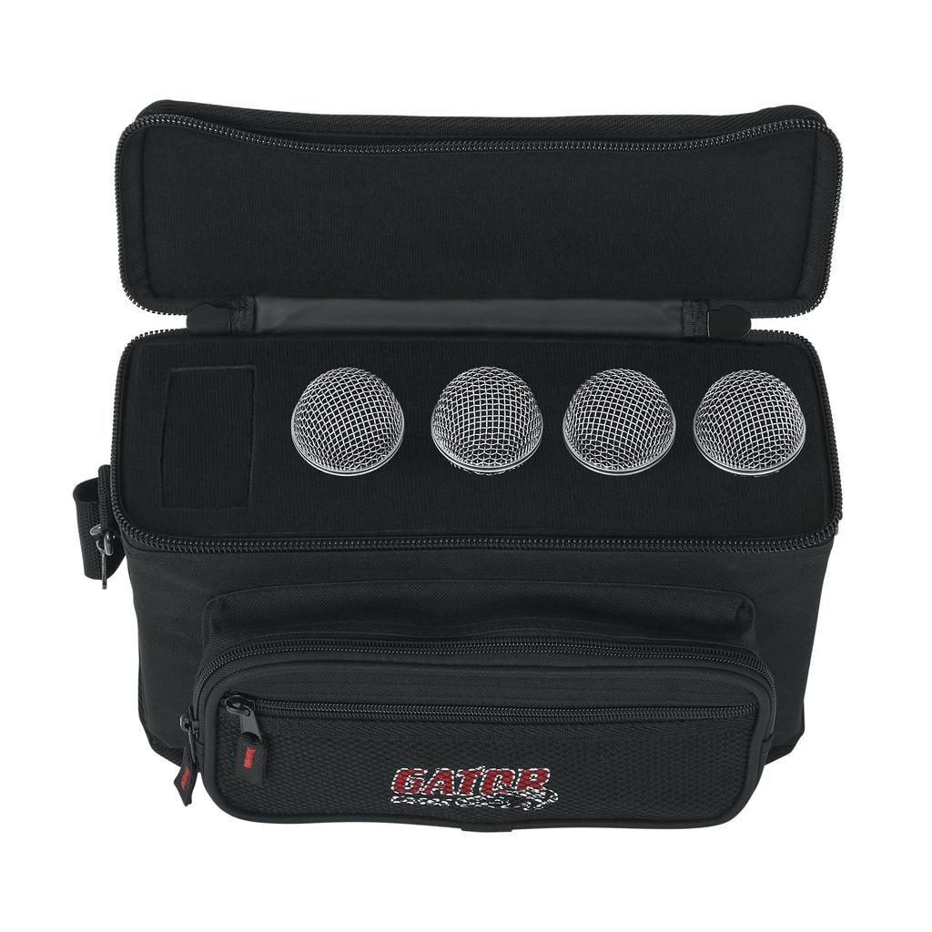 Gator Cases Nylon Carrying Bag for GM Series GM-4 Dynamic Microphones, Holds 4 [Shoulder Strap Included] [Official Japanese Product]