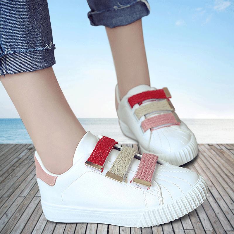Buy Fashion New Sneakers Female Wild Hook & Loop Non-slip Flat Heel ...