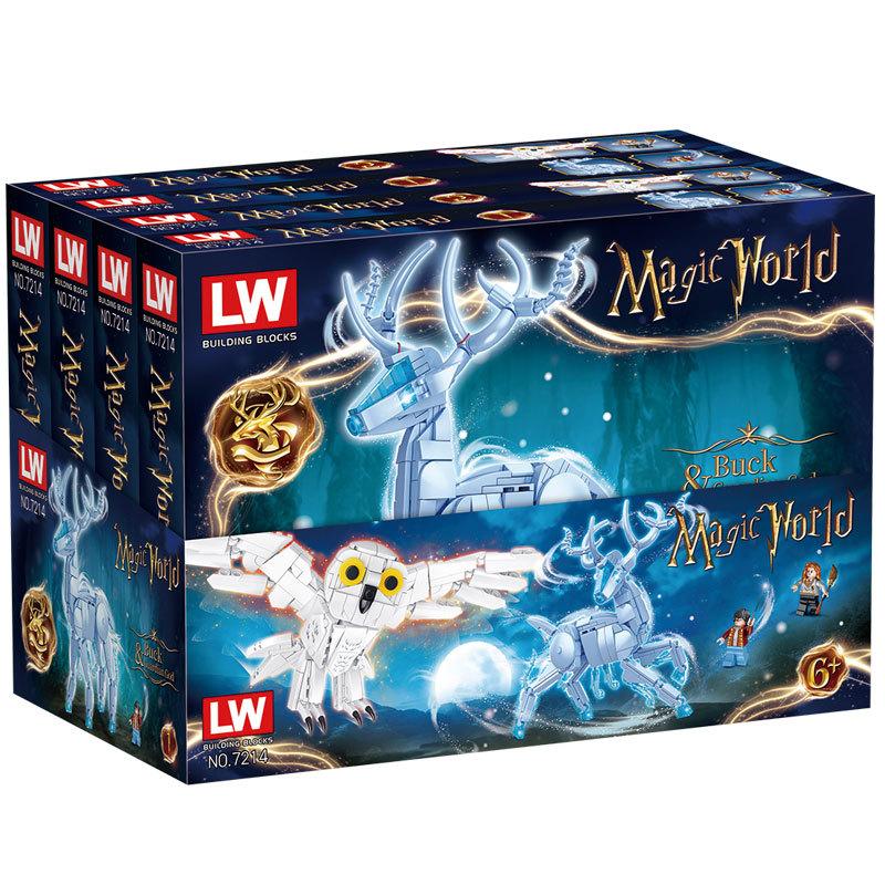 Harry's Magical World Owl Patronus Stag Spirit Building Blocks Toy Model 7214 Creative Gift for Boys