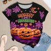 Women's Casual Halloween Printed Short Sleeve T-Shirt Top