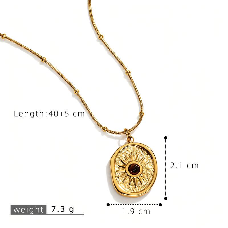 Retro European and American Tiger Eye Necklace: Women's Clavicle Chain with Light Luxury and Trendy Sweater Style