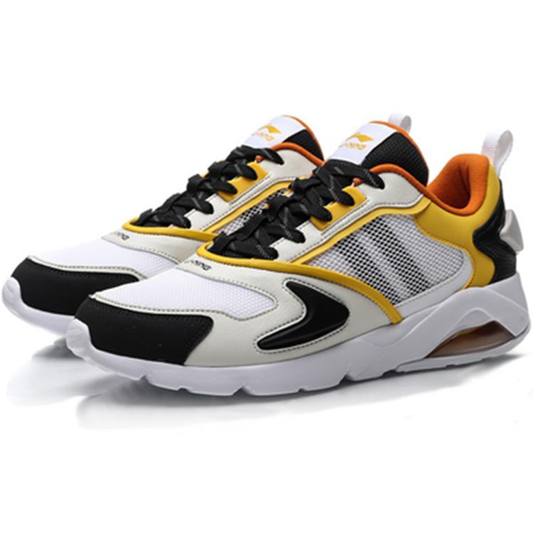 Li Ning Mesh Classic Cushioning Slip Resistant Low top Casual Shoes Men's Black White AGCP219-2