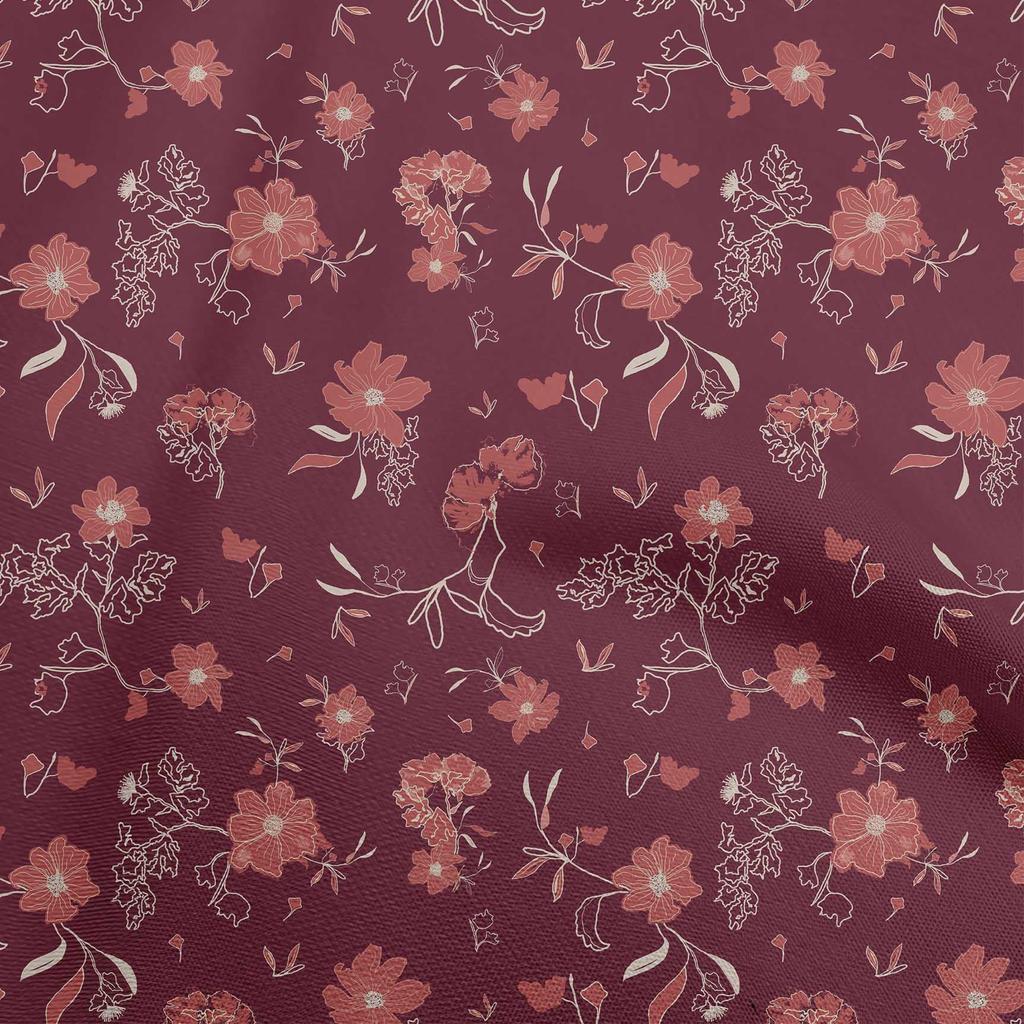 oneOone Cotton Flex Black Fabric Floral & Sewing Fabric By The Yard Printed Diy Clothing Sewing Supplies 40 Inch