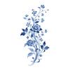 Blue Peony Flower Self Adhesive Removable Wall Sticker for Living Room Bedroom Hallway Home Decor