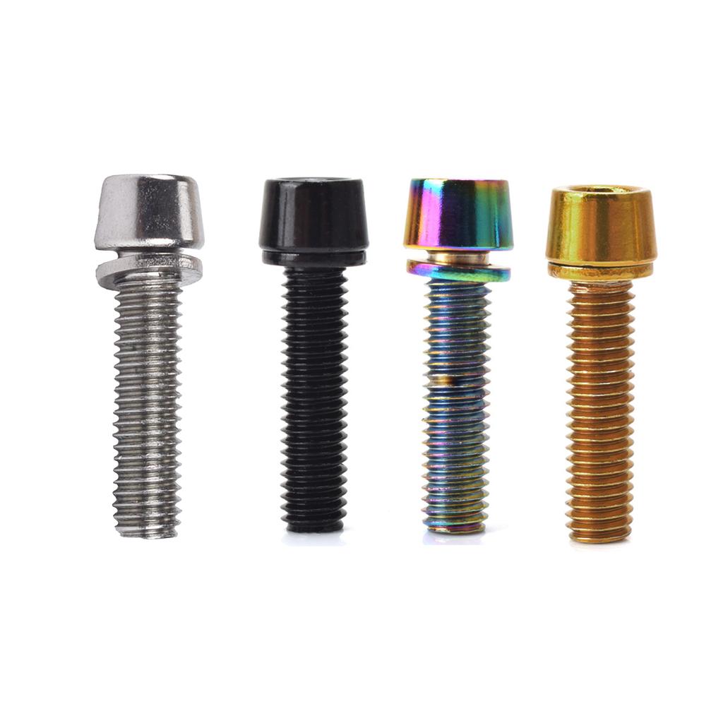 10Pz Viti Manubrio Bici Bulloni Manubrio Bici Bulloni Testa Conica Viti con Rondelle Parte Manubrio Sterzo Bici M5x20mm