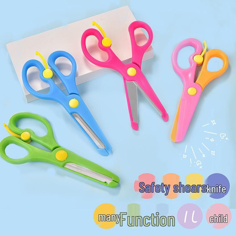 Children's Spring Safety Scissors for Kindergarten and School DIY Art Projects