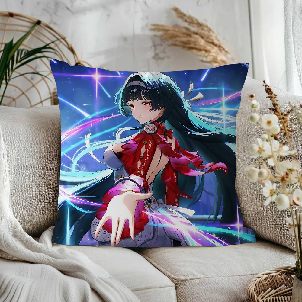 

Astra Yao Zzz Animatio Pillow Covers Cartoon Sofa Decorative Home Double-sided Printing Short Plush Cute Cushion Cover 16x16Inch