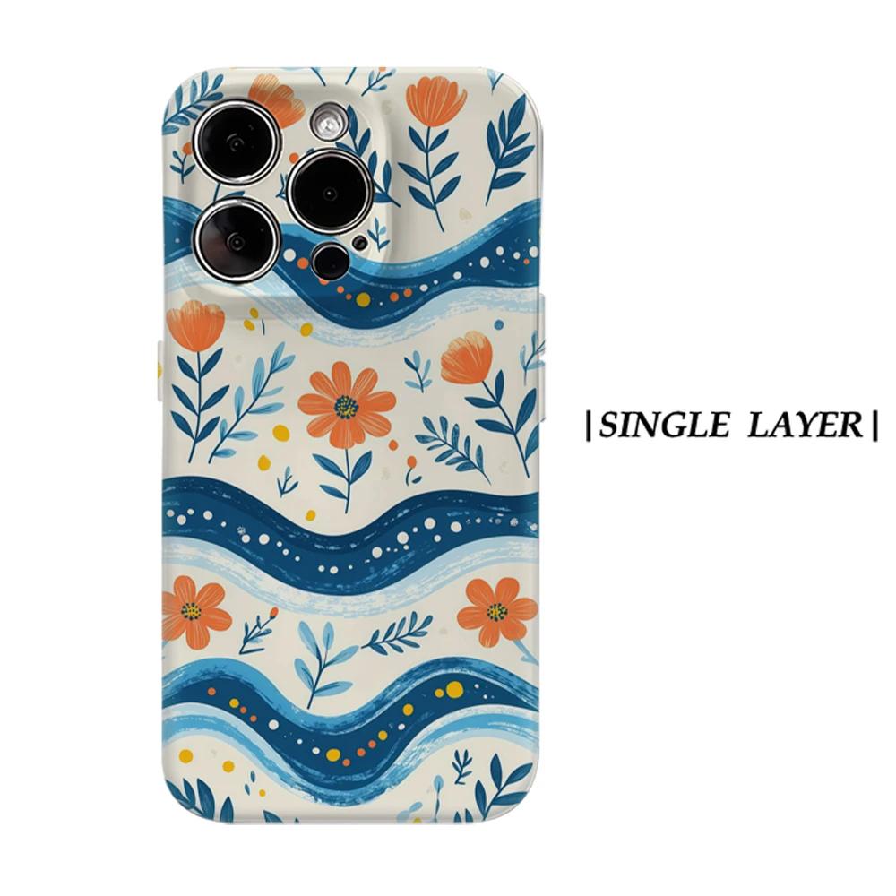 

Ocean Florals Phone Case for IPhone 17 16 15 14 13 Pro Max Plus for Magnetic Single Double-layer Tough Case IPHONE14PROMAX