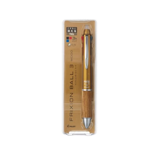 PILOT Erasable 3 Color Ballpoint Pen Frixion Ball 3 Wood 0.5 Brown LKFB-2SEF-BN