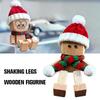 Christmas Shaking Wooden Man Figurine Handmade Shaking Desktop Wooden Doll Interior Auto Car Dashboard Feet Decor Accessori D7A4