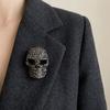 Punk Style Halloween Skeleton Brooch Zinc Zinc Zinc Alloy Gothic Skull Badge Lapel Pin Retro Skull Pin  Men