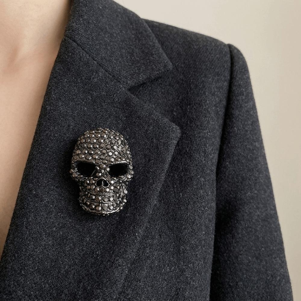 Punk Style Halloween Skeleton Brooch Zinc Zinc Zinc Alloy Gothic Skull Badge Lapel Pin Retro Skull Pin  Men