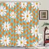 Pink Shower Curtain,Mushrooms Flower Floral Bath Curtain,Retro 70S Hippie Groovy Shower Curtains For Girls Bathroom Decor