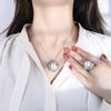 New European and American retro inlaid Austrian fritillary pearl inlaid with colored diamonds creative women's suit 14mm