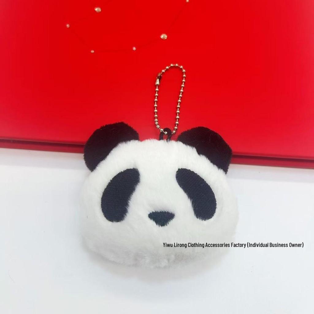 Cute Big White Panda Plush Pendant - Cartoon Brooch & DIY Backpack Decoration
