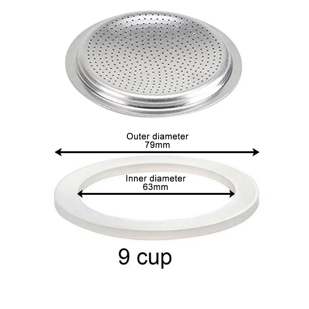 1 set Guarnizione in Gomma Siliconica Resistente alle Alte Temperature per Caffettiera Moka Macchina da Caffè Espresso da Fornello macchina per il caffè