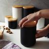 MilkyWay Food Storage Jar Strong Ceramic Storage Canisters with Airtight Seal Bamboo Lid Modern Design Seal Damp-Proof Kitchen Jar for Coffee, Tea,