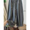 European Plus Size 120kg Elastic Waist Casual Wide-Leg Long Pants for Women, Summer Slimming Harem Loose Cropped Pants