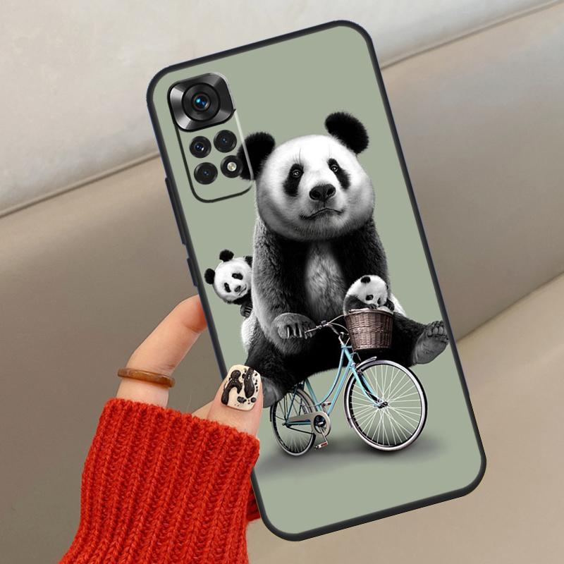 Cartoon Cute Panda Bear Case For Xiaomi Redmi Note 14 13 12 10 11 15 Pro Plus Cover For Redmi 15 15C 13C 10C 12C 14C