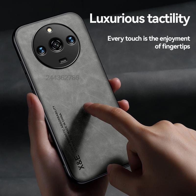 Husă pentru Realme 11 Pro Plus 5G Husă Magnetică Auto cu Textură de Piele pentru Oppo Realme11 Realmi 11 ProPlus Pro+ Huse de Telefon Moi