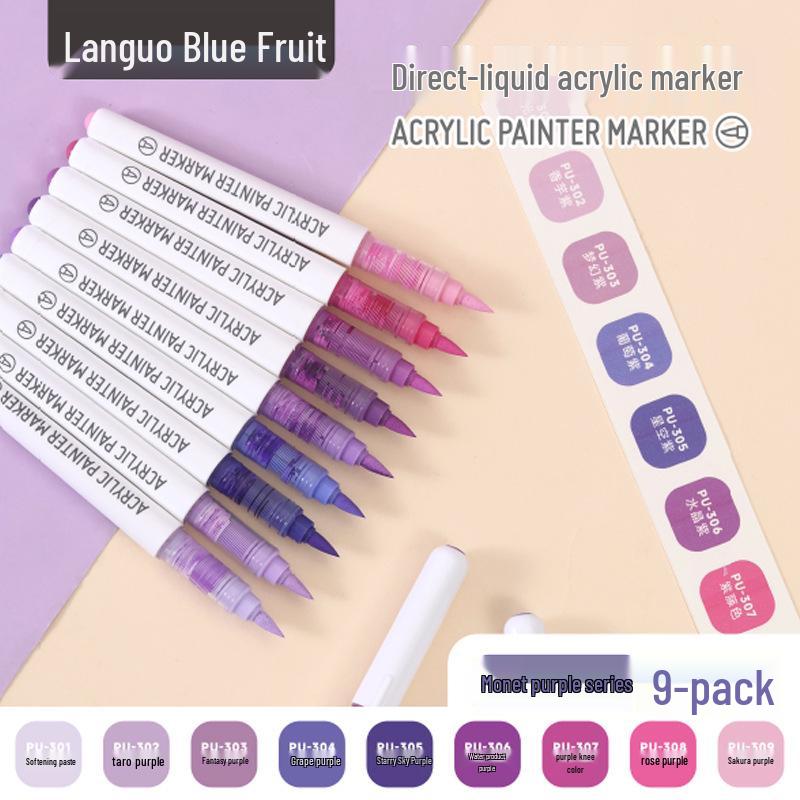 

Blue Fruit Direct Liquid Acrylic Marker Pen for Kids - Large Capacity Soft Tip for Watercolor Painting