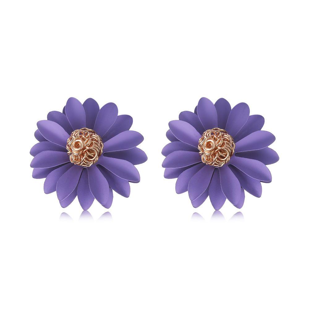 Dámské elegantní náušnice s velkým květem, náušnice s přívěskem