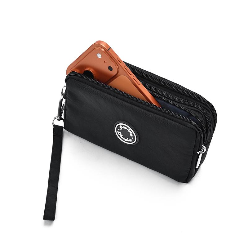 Multi-Zipper Waterproof Wrist Bag, Portable Phone & Card Holder Handbag