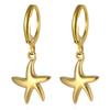 Heart Shaped Starfish Sun Pendant Hoop Earrings For Women Fashion Jewelry Gift