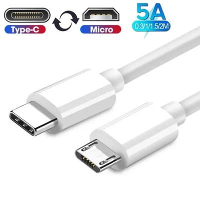C tipo mikro USB kabelis 5A greito įkrovimo adapterio laidas, skirtas Samsung Huawei OTG USB C mobiliųjų telefonų duomenų kabeliams