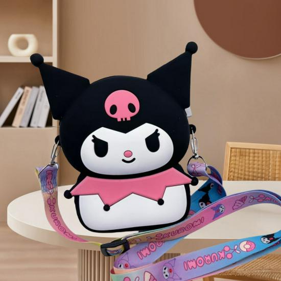 Kuromi & My Melody Cute Silicone Crossbody Bag - Fashionable Children's Coin Purse & Women's Storage Bag