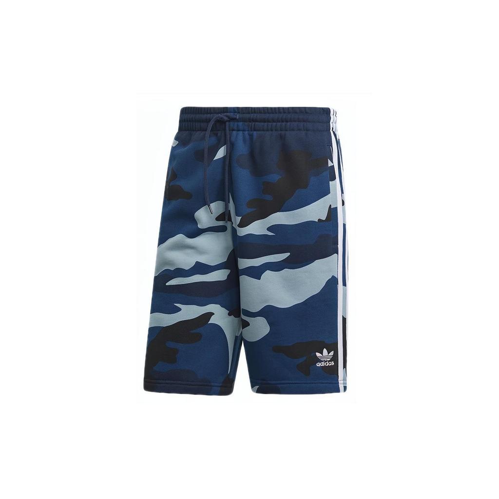 Adidas Originals Camo Print Logo Shorts Men Bottoms Blue-Camouflage DV2046
