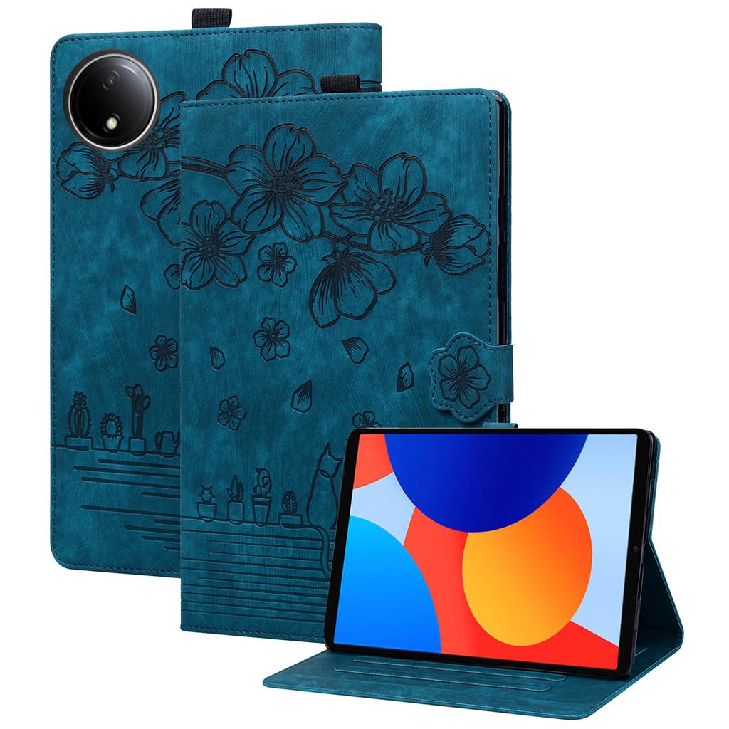 For Xiaomi Redmi Pad SE 4G 8.7 inch Case Card Slots Leather Tablet Stand Folio Cover Flower Cat