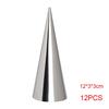 12PCS Conical Tube Cone Roll Moulds Stainless Steel Spiral Croissants Molds Pastry Cream Horn Cake