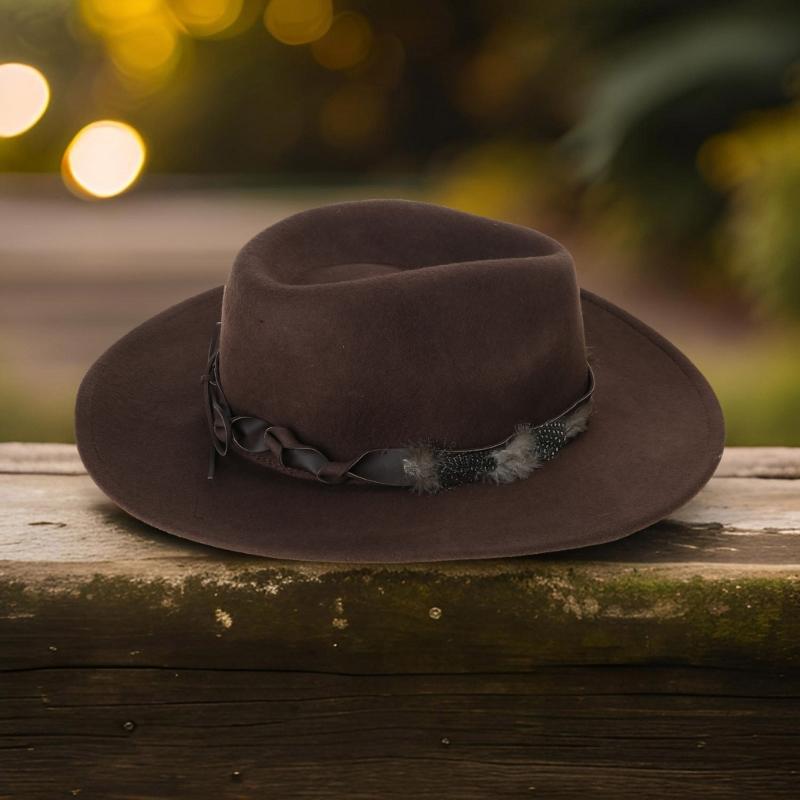 Eye Catching Western Hat Cosplay Costume Hat Stage Show Props Hat Halloween Costume Leather Belt Hat Carnivals Party Hat