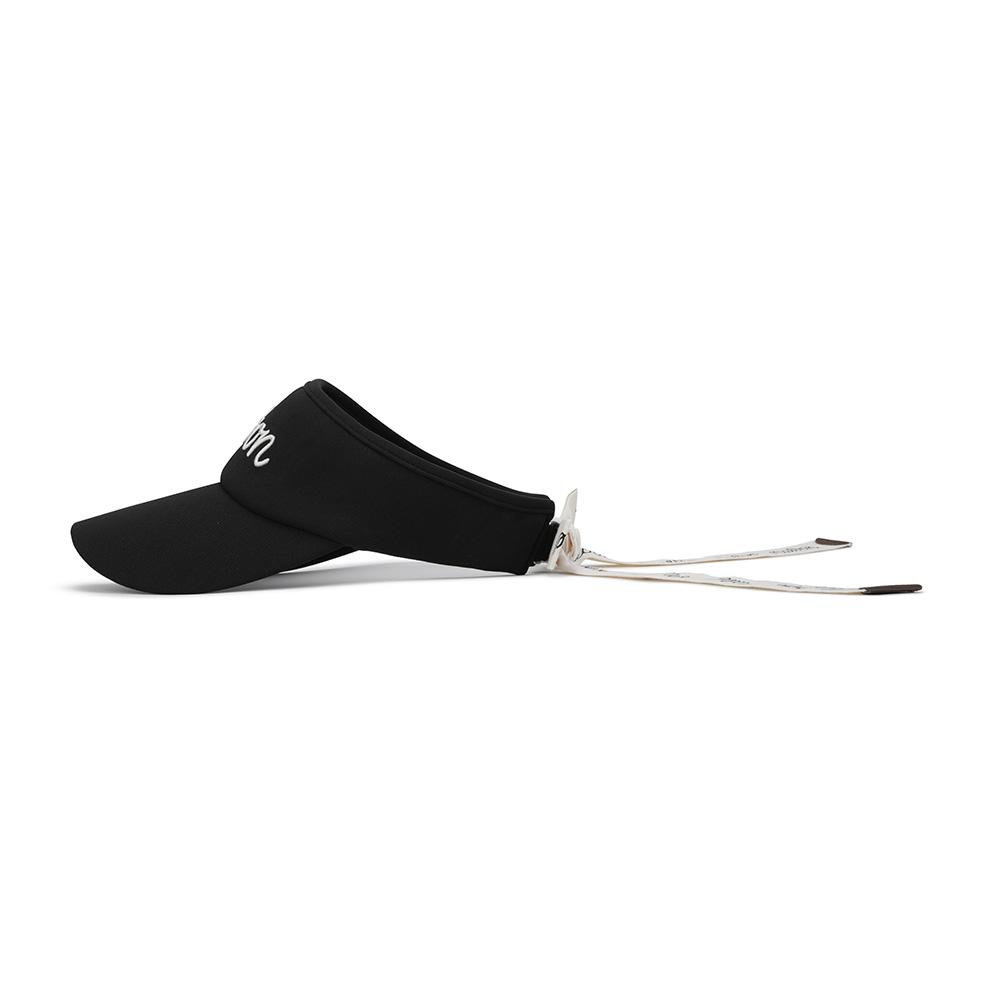 MALBON GOLF Women'S Detachable Ribbon Visor Black (Woman)