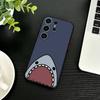 H-Cute Shark Phone Case For Samsung S26,S25,S24,S23,S22,S30,S21,Ultra,Plus,FE 5G Black Soft Cover