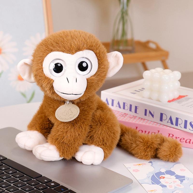 

20см/25см Симуляция Большеглазая Золотая Обезьяна Плюшевая Игрушка Мягкая Набивная Длиннохвостая Обезьяна Кукла Подарок на День Рождения для Детей 20cm