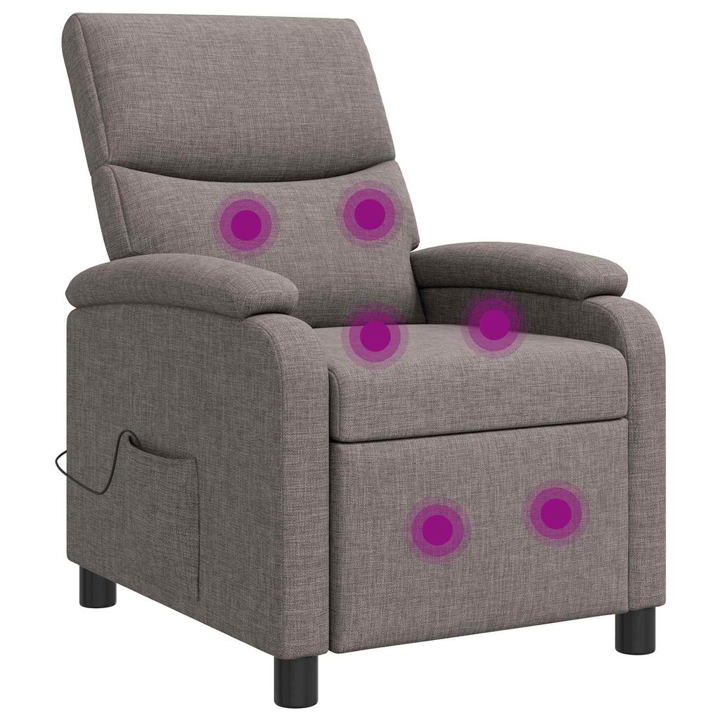Massage Relax Chair Taupe Fabric
