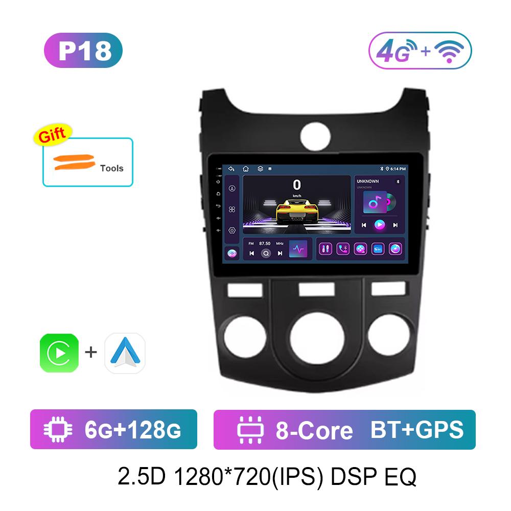 Android System 9 '' for KIA Cerato 2008 - 2014 Car Radio Multimedia Player Navi GPS WiFi IPS Screen 4G Head Unit Cooling Fan