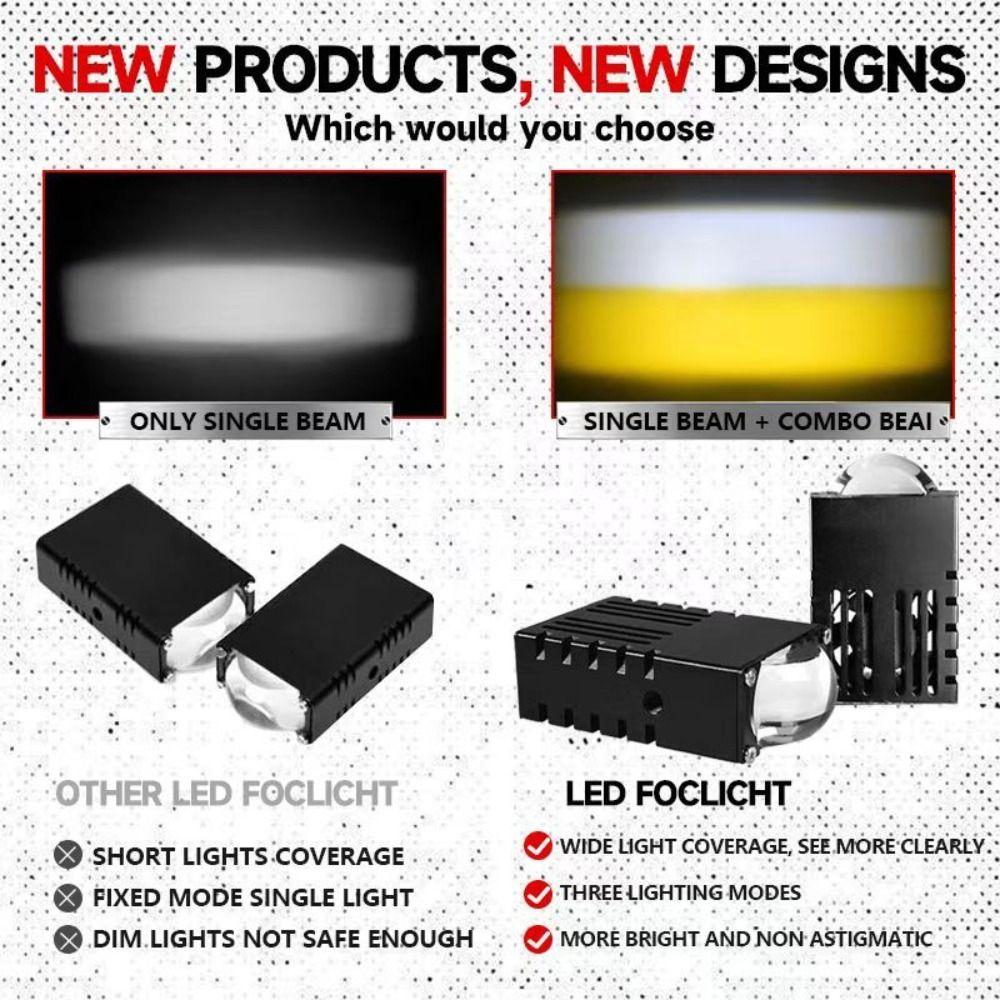 2Pcs 5500K 3000k Projector Lens Work Light Mini Driving Light Spotlights Car Motorcycle