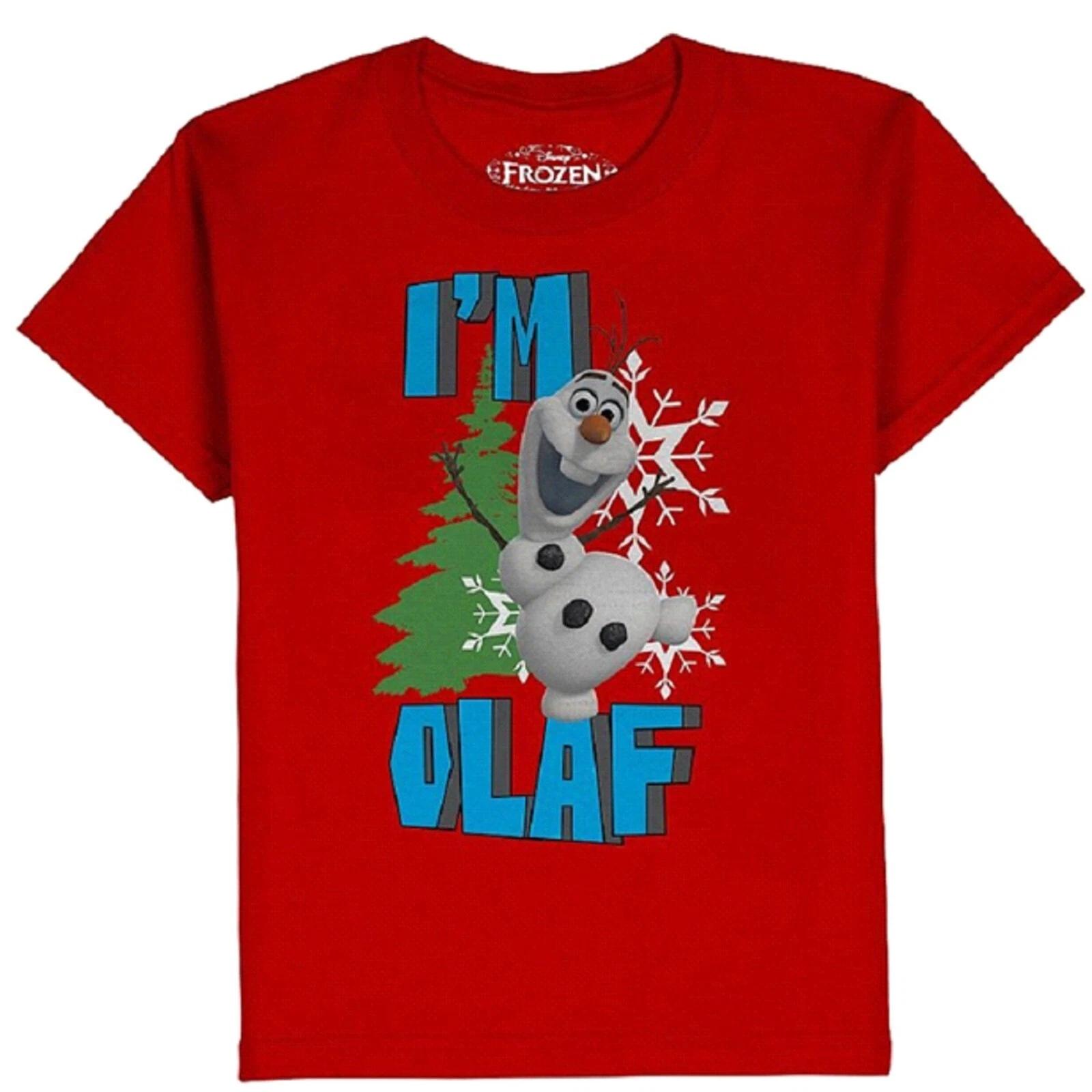 Disney Frozen I m Olaf Big Boy s Red Graphic Print T-Shirt - NWT 140