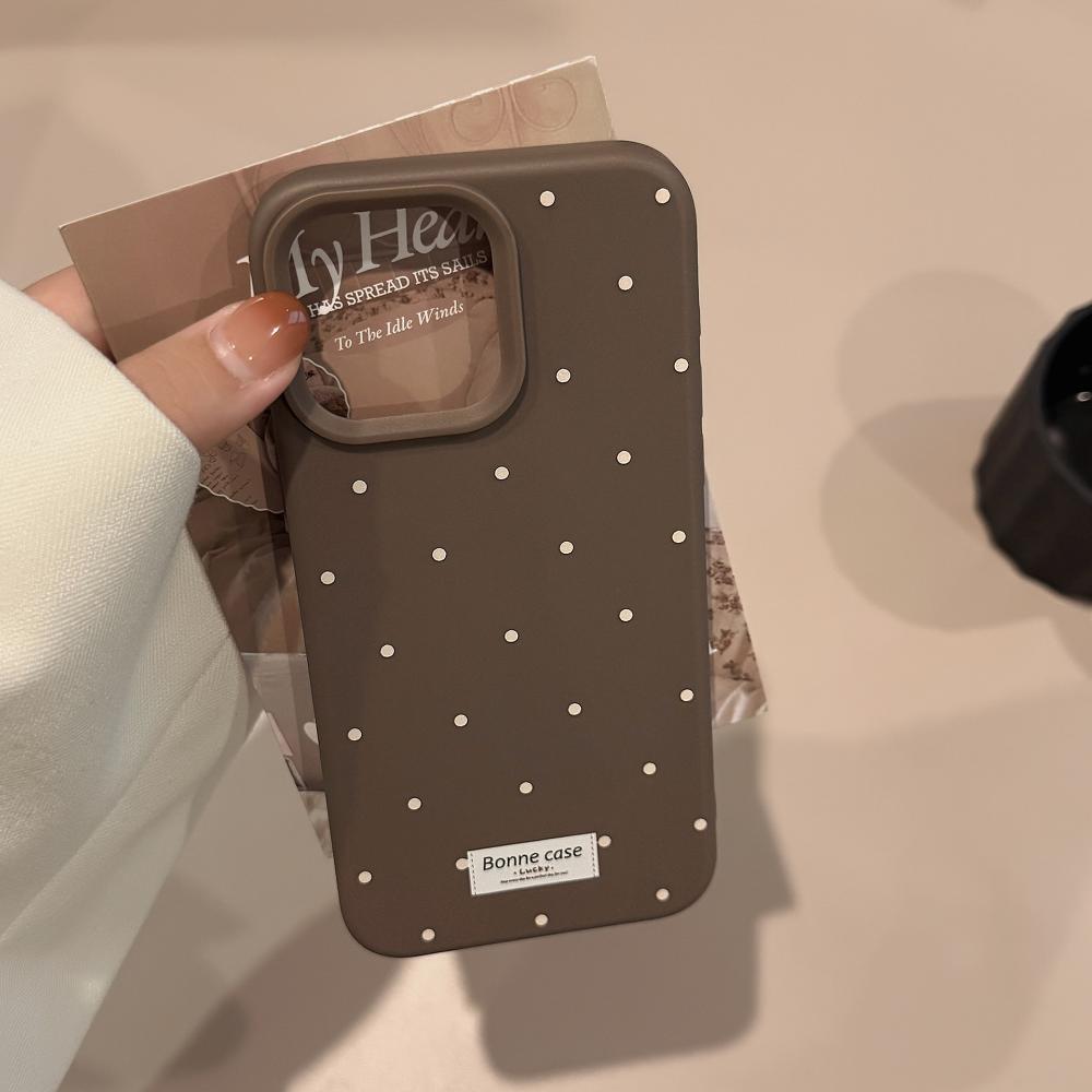 Korean-style Polka Dot IPhone 17 Case, Apple 15 Pro Max Phone Case, Minimalist and Stylish, Drop-proof, Soft Case
