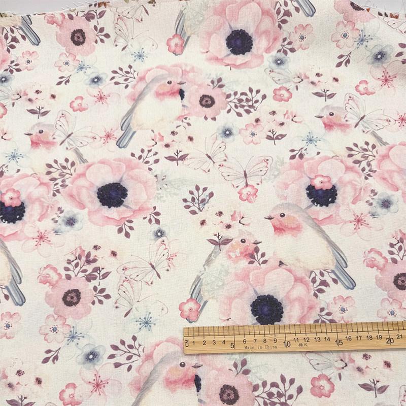 0.5m/1m/2m Cartoon Fairy Tale Printed Encrypted Cotton Linen Fabric for Tablecloths Curtains Sofa Covers Handmade DIY Fabrics