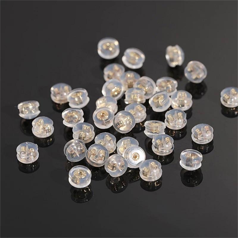 20PCS Slip Resistant Earring Backs Silver Secure Fit Loss Proof Backings Earring Fasteners Suitable for Studs Earrings