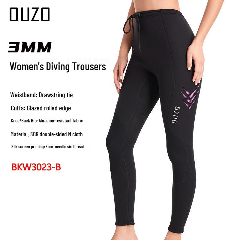 OUZO 3mm Unisex Two-Piece Wetsuit for Diving, Snorkeling, Surfing, and Winter Swimming – Cold Protection and Warmth Top and Pants.
