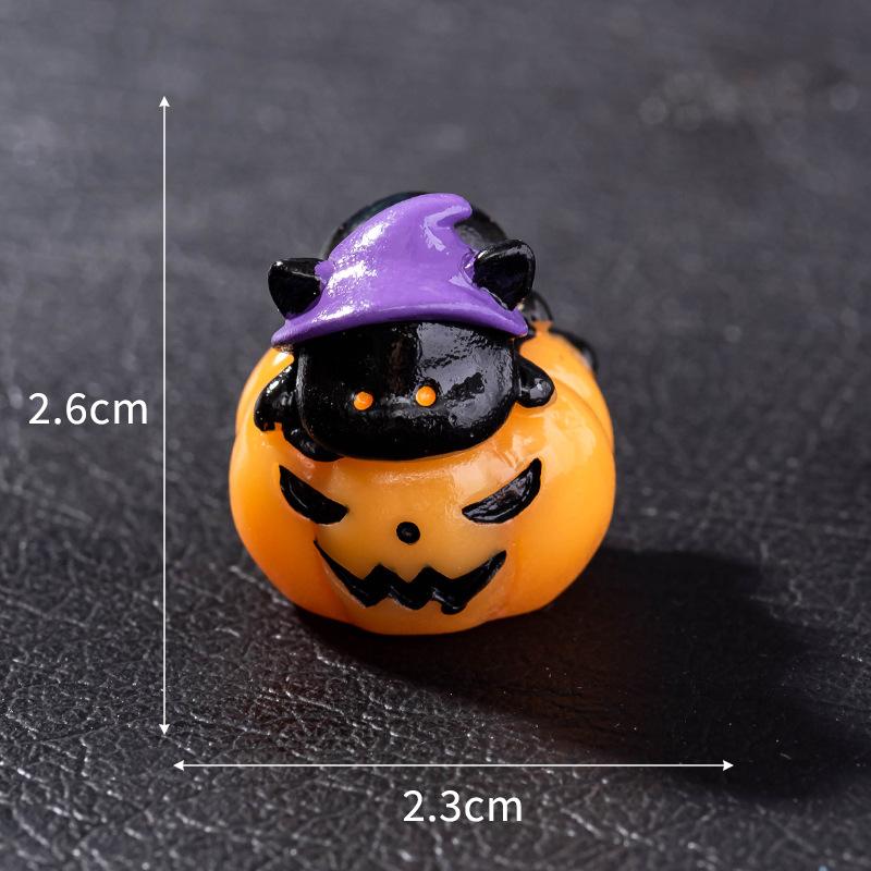 Halloween Decoration Accessories Miniature Figurines Mummy Skull Rabbit Magic House Ghost Pumpkin Desktop Scene Decor Set 8Pcs