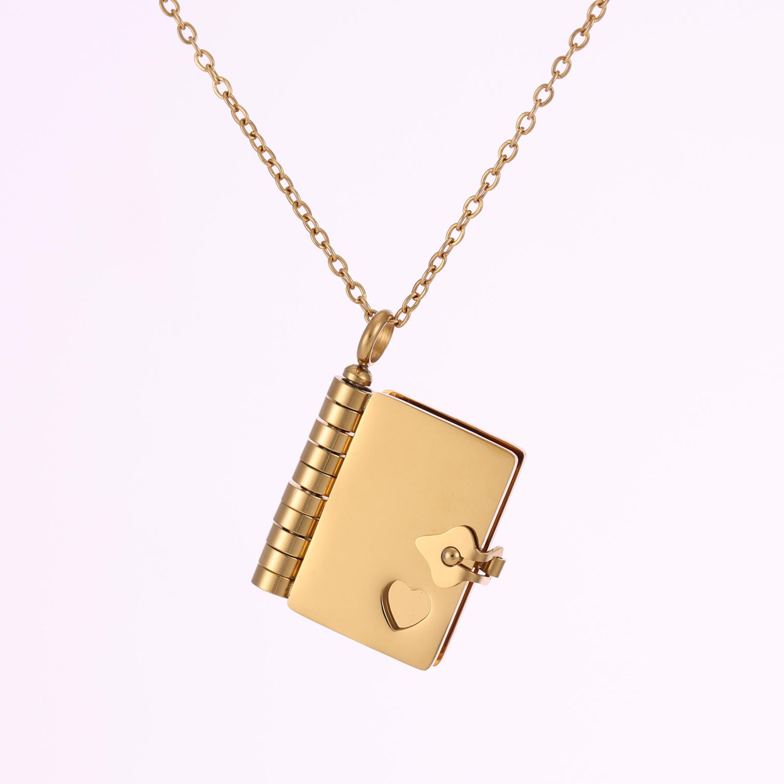 

Подвеска-книга из нержавеющей стали с покрытием из 18-каратного золота, с гравировкой, для пар